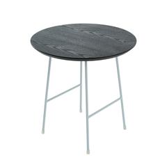 Rossmore Mid Century Modern Round Side Table With White Steel Frame