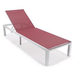 Marlin Patio Chaise Lounge Chair With White Aluminum Frame