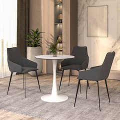 Leisyremod Bristol 27" Round Dining Table White base with White top