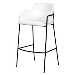 Axis Collection Modern Bar height Chair in White