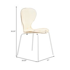 Modern Oyster Transparent Side Chair in White Base Set of 4