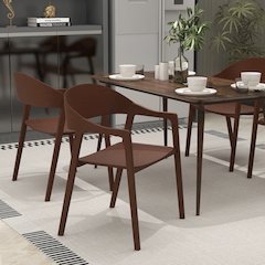 Rivo Collection Elegant Dining Chair in Dark Brown Wood