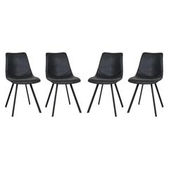 Markley Modern Leather Dining Chair With Metal Legs Set of 4