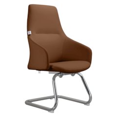 Celeste Series Guest Office Chair in Dark Brown Leather