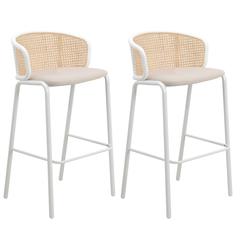Seat and White Powder Coated Steel Frame, Set of 2