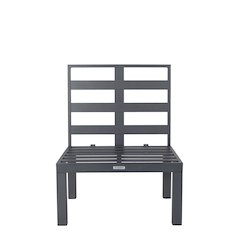 Chelsea 7-Piece Patio Sectional And Fire Pit Table Black Aluminum With Cushions