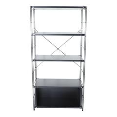 Brentwood Etagere Bookcase with Black Powder Coated Steel Frame