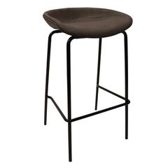 Barstool with Upholstered Faux Leather Seat and Powder Coated Iron Frame