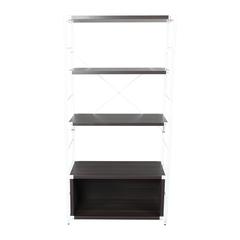Brentwood Etagere Bookcase with White Powder Coated Steel Frame