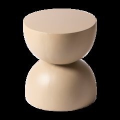 Sage Collection Fiberglass Outdoor Side Table in Beige
