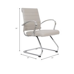 Benmar Home Leather Guest Office Chair in Tan