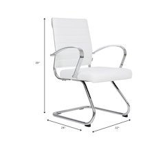 Benmar Home Leather Guest Office Chair in White