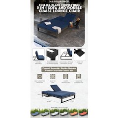 Chelsea Convertible Lounge Reclining Double Chaise With Cushions