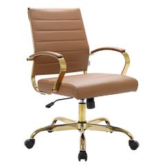 Benmar Home Leather Office Chair With Gold Frame