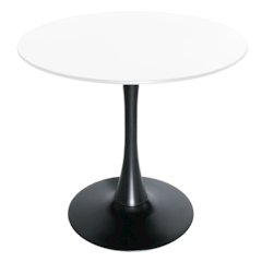 Leisyremod Bristol 27" Round Dining Table Black base with White top