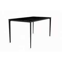 Avo Series Modern Dining Table Black Base, With 55 Black/Gold Sintered Stone Top
