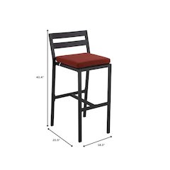 Chelsea Collection Modern Aluminum Outdoor Bar Chair Set of 4