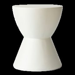 Loft Collection Fiberglass Outdoor Side Table in White
