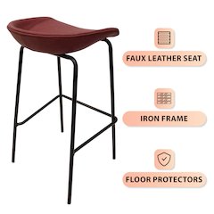 Servos Modern Barstool in Bordeaux