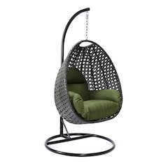 Charcoal Wicker Hanging Egg Swing Chair