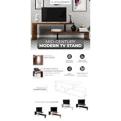 Orford Mid-Century Modern TV Stand in Walnut