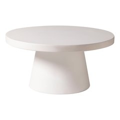 Dune Collection Fiberglass Outdoor Coffee Table In White