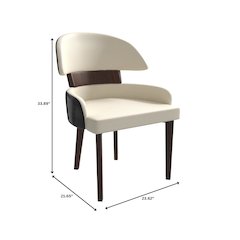 Ethos Collection Modern Wooden Dining Chair in Black/Cream
