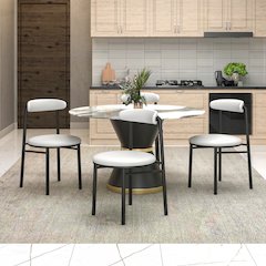 Lume Collection Modern Dining Chair in Grey