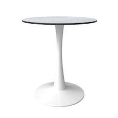 Leisyremod Bristol 27" Round Dining Table White base with White top