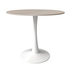 Bristol 35" round dining table White base with marbled MDF top