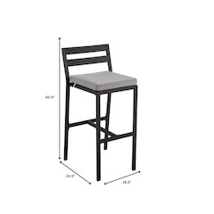 Chelsea Collection Modern Aluminum Outdoor Bar Chair Set of 2