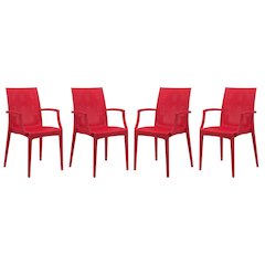 Weave Mace Indoor/Outdoor Chair (With Arms), Set of 4