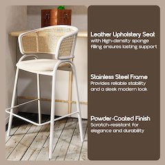 Ervilla Wicker Bar Stool Set of 2