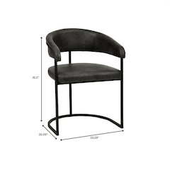 Aero Collection Modern Dining Chair in Charcoal Set of 4