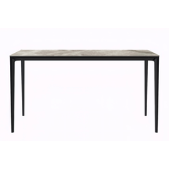 Avo Series Modern Dining Table Black Base, With 55 Deep Grey Sintered Stone Top