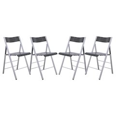 Menno Modern Acrylic Folding Chair, Set of 4