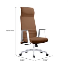 Aleen High-Back Office Chair in Dark Brown