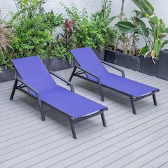 Marlin Patio Chaise Lounge Chair in Navy Blue