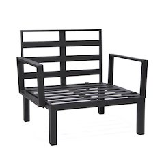 Hamilton Aluminum Patio Armchairs With Cushions Set of 2 in Light Grey
