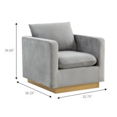 Nervo Velvet Accent Armchair With Gold Frame