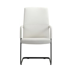 Evander Office Guest Chair in White Leather
