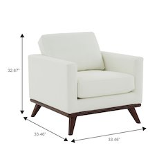 Chester Modern Leather Accent Arm Chair With Birch Wood Base