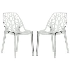 Cornelia Modern Spring Cut-Out Tree Design Stackable Dining Chair