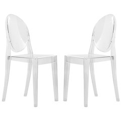 Marion Transparent Acrylic Modern Chair, Set of 2