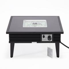 Aluminum Square Slats Design Fire Pit Side Table with Lid