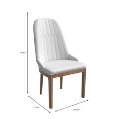 Verisma Collection Modern Wooden Dining Chair in Black Fabric with White Front