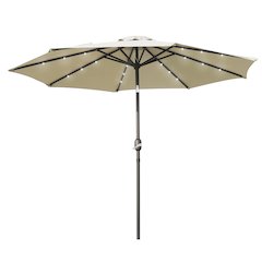 Sierra Outdoor Patio Umbrella with Base in Cream