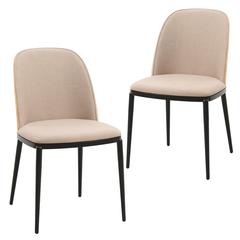 Dining Side Chair with Velvet Seat and Steel Frame Set of 2