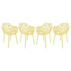 Modern Devon Aluminum Armchair, Set of 4