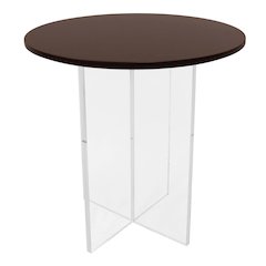 Valore Collection 20" Acrylic Side Table With Walnut Top